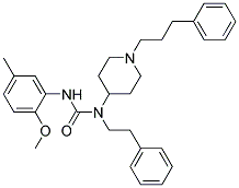 N'-(2-METHOXY-5-METHYLPHENYL)-N-(2-PHENYLETHYL)-N-[1-(3-PHENYLPROPYL)PIPERIDIN-4-YL]UREA Struktur