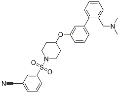 3-([4-((2'-[(DIMETHYLAMINO)METHYL]BIPHENYL-3-YL)OXY)PIPERIDIN-1-YL]SULFONYL)BENZONITRILE Struktur