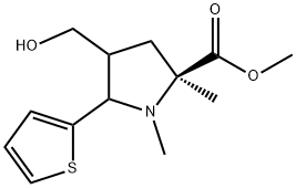 METHYL 4-(HYDROXYMETHYL)-1,2-DIMETHYL-5-(2-THIENYL)-2-PYRROLIDINECARBOXYLATE Struktur