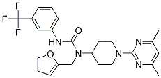 N-[1-(4,6-DIMETHYLPYRIMIDIN-2-YL)PIPERIDIN-4-YL]-N-(2-FURYLMETHYL)-N'-[3-(TRIFLUOROMETHYL)PHENYL]UREA Struktur