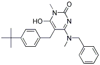 4-(BENZYL-METHYL-AMINO)-5-(4-TERT-BUTYL-BENZYL)-6-HYDROXY-1-METHYL-1H-PYRIMIDIN-2-ONE Struktur