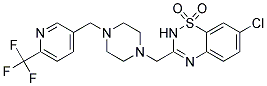 7-CHLORO-3-[(4-([6-(TRIFLUOROMETHYL)PYRIDIN-3-YL]METHYL)PIPERAZIN-1-YL)METHYL]-2H-1,2,4-BENZOTHIADIAZINE 1,1-DIOXIDE Struktur