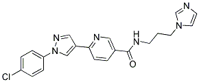 6-[1-(4-CHLOROPHENYL)-1H-PYRAZOL-4-YL]-N-[3-(1H-IMIDAZOL-1-YL)PROPYL]NICOTINAMIDE Struktur