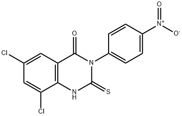 6,8-DICHLORO-3-(4-NITROPHENYL)-2-THIOXO-2,3-DIHYDRO-4(1H)-QUINAZOLINONE Struktur