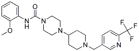 N-(2-METHOXYPHENYL)-4-(1-([6-(TRIFLUOROMETHYL)PYRIDIN-3-YL]METHYL)PIPERIDIN-4-YL)PIPERAZINE-1-CARBOXAMIDE Struktur