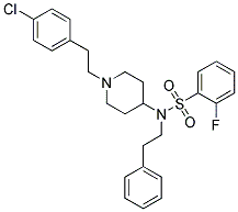 N-(1-[2-(4-CHLOROPHENYL)ETHYL]PIPERIDIN-4-YL)-2-FLUORO-N-(2-PHENYLETHYL)BENZENESULFONAMIDE Struktur