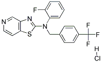 N-(2-FLUOROPHENYL)-N-[4-(TRIFLUOROMETHYL)BENZYL][1,3]THIAZOLO[4,5-C]PYRIDIN-2-AMINE HYDROCHLORIDE Struktur