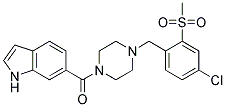 6-((4-[4-CHLORO-2-(METHYLSULFONYL)BENZYL]PIPERAZIN-1-YL)CARBONYL)-1H-INDOLE Struktur