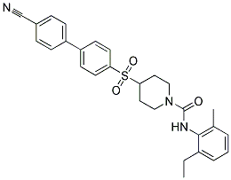 4-[(4'-CYANOBIPHENYL-4-YL)SULFONYL]-N-(2-ETHYL-6-METHYLPHENYL)PIPERIDINE-1-CARBOXAMIDE Struktur