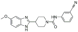 N-(3-CYANOPHENYL)-4-(5-METHOXY-1H-BENZIMIDAZOL-2-YL)PIPERIDINE-1-CARBOXAMIDE Struktur