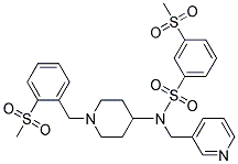 3-(METHYLSULFONYL)-N-(1-[2-(METHYLSULFONYL)BENZYL]PIPERIDIN-4-YL)-N-(PYRIDIN-3-YLMETHYL)BENZENESULFONAMIDE Struktur