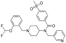 N-(1-[2-(DIFLUOROMETHOXY)BENZYL]PIPERIDIN-4-YL)-4-(METHYLSULFONYL)-N-(PYRIDIN-3-YLMETHYL)BENZAMIDE Struktur