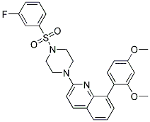 8-(2,4-DIMETHOXYPHENYL)-2-(4-[(3-FLUOROPHENYL)SULFONYL]PIPERAZIN-1-YL)QUINOLINE Struktur