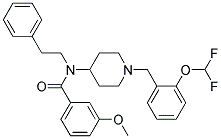 N-(1-[2-(DIFLUOROMETHOXY)BENZYL]PIPERIDIN-4-YL)-3-METHOXY-N-(2-PHENYLETHYL)BENZAMIDE Struktur