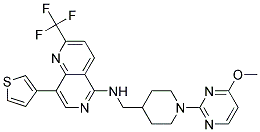 N-([1-(4-METHOXYPYRIMIDIN-2-YL)PIPERIDIN-4-YL]METHYL)-8-(3-THIENYL)-2-(TRIFLUOROMETHYL)-1,6-NAPHTHYRIDIN-5-AMINE Struktur