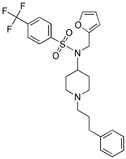 N-(2-FURYLMETHYL)-N-[1-(3-PHENYLPROPYL)PIPERIDIN-4-YL]-4-(TRIFLUOROMETHYL)BENZENESULFONAMIDE Struktur