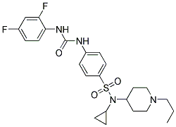 N-[4-((CYCLOPROPYL(1-PROPYLPIPERIDIN-4-YL)AMINO)SULPHONYL)PHENYL]-N'-(2,4-DIFLUOROPHENYL)UREA Struktur