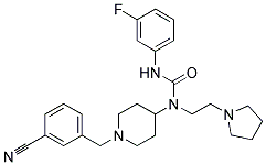 N-[1-(3-CYANOBENZYL)PIPERIDIN-4-YL]-N'-(3-FLUOROPHENYL)-N-(2-PYRROLIDIN-1-YLETHYL)UREA Struktur