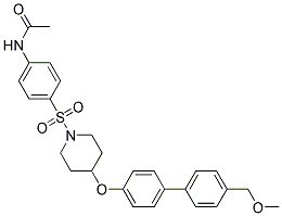 N-(4-[(4-([4'-(METHOXYMETHYL)BIPHENYL-4-YL]OXY)PIPERIDIN-1-YL)SULFONYL]PHENYL)ACETAMIDE Struktur