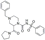 4-BENZYL-N-(PHENYLSULFONYL)-2-(PYRROLIDIN-1-YLCARBONYL)PIPERAZINE-1-CARBOXAMIDE Struktur