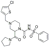 4-[(5-CHLORO-2-THIENYL)METHYL]-N-(PHENYLSULFONYL)-2-(PYRROLIDIN-1-YLCARBONYL)PIPERAZINE-1-CARBOXAMIDE Struktur