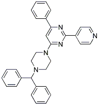 4-(4-BENZHYDRYL-PIPERAZIN-1-YL)-6-PHENYL-2-PYRIDIN-4-YL-PYRIMIDINE Struktur