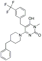 4-(4-BENZYL-PIPERIDIN-1-YL)-6-HYDROXY-1-METHYL-5-(3-TRIFLUOROMETHYL-BENZYL)-1H-PYRIMIDIN-2-ONE Struktur