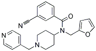 3-CYANO-N-(2-FURYLMETHYL)-N-[1-(PYRIDIN-4-YLMETHYL)PIPERIDIN-4-YL]BENZAMIDE Struktur