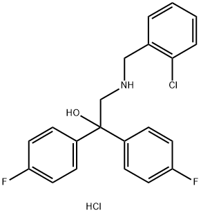 N-(2-CHLOROBENZYL)-2,2-BIS(4-FLUOROPHENYL)-2-HYDROXY-1-ETHANAMINIUM CHLORIDE Struktur