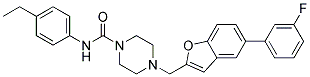 N-(4-ETHYLPHENYL)-4-([5-(3-FLUOROPHENYL)-1-BENZOFURAN-2-YL]METHYL)PIPERAZINE-1-CARBOXAMIDE Struktur