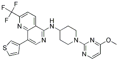 N-[1-(4-METHOXYPYRIMIDIN-2-YL)PIPERIDIN-4-YL]-8-(3-THIENYL)-2-(TRIFLUOROMETHYL)-1,6-NAPHTHYRIDIN-5-AMINE Struktur