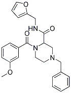 4-BENZYL-N-(2-FURYLMETHYL)-1-(3-METHOXYBENZOYL)PIPERAZINE-2-CARBOXAMIDE Struktur