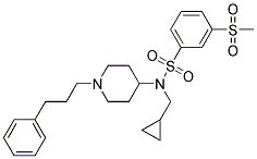 N-(CYCLOPROPYLMETHYL)-3-(METHYLSULFONYL)-N-[1-(3-PHENYLPROPYL)PIPERIDIN-4-YL]BENZENESULFONAMIDE Struktur