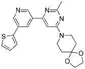 8-[2-METHYL-6-(5-THIEN-2-YLPYRIDIN-3-YL)PYRIMIDIN-4-YL]-1,4-DIOXA-8-AZASPIRO[4.5]DECANE Struktur