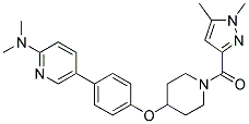 5-[4-((1-[(1,5-DIMETHYL-1H-PYRAZOL-3-YL)CARBONYL]PIPERIDIN-4-YL)OXY)PHENYL]-N,N-DIMETHYLPYRIDIN-2-AMINE Struktur