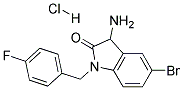 3-AMINO-5-BROMO-1-(4-FLUORO-BENZYL)-1,3-DIHYDRO-INDOL-2-ONE HYDROCHLORIDE Struktur