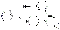 3-CYANO-N-(CYCLOPROPYLMETHYL)-N-[1-(2-PYRIDIN-2-YLETHYL)PIPERIDIN-4-YL]BENZAMIDE Struktur