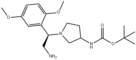 (R)-3-N-BOC-AMINO-1-[2-AMINO-1-(2,5-DIMETHOXY-PHENYL)-ETHYL]-PYRROLIDINE Struktur