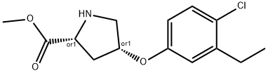 METHYL (2S,4S)-4-(4-CHLORO-3-ETHYLPHENOXY)-2-PYRROLIDINECARBOXYLATE Struktur