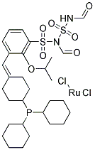 RUTHENIUM, DICHLORO-[[2-ISOPROPOXY-5-(N-DIMETHYLAMINO-SULFONYL)PHENYL]METHYLENE](TRICYCLOHEXYLPHOSPHINE) Struktur