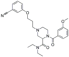 4-[3-(3-CYANOPHENOXY)PROPYL]-N,N-DIETHYL-1-(3-METHOXYBENZOYL)PIPERAZINE-2-CARBOXAMIDE Struktur