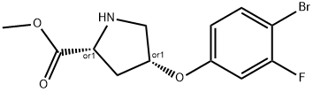 METHYL (2S,4S)-4-(4-BROMO-3-FLUOROPHENOXY)-2-PYRROLIDINECARBOXYLATE Struktur