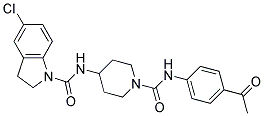 N-(1-([(4-ACETYLPHENYL)AMINO]CARBONYL)PIPERIDIN-4-YL)-5-CHLOROINDOLINE-1-CARBOXAMIDE Struktur