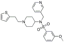 3-METHOXY-N-(PYRIDIN-3-YLMETHYL)-N-(1-[2-(2-THIENYL)ETHYL]PIPERIDIN-4-YL)BENZENESULFONAMIDE Struktur