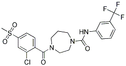 4-[2-CHLORO-4-(METHYLSULFONYL)BENZOYL]-N-[3-(TRIFLUOROMETHYL)PHENYL]-1,4-DIAZEPANE-1-CARBOXAMIDE Struktur