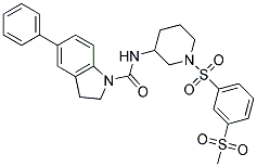 N-(1-([3-(METHYLSULFONYL)PHENYL]SULFONYL)PIPERIDIN-3-YL)-5-PHENYLINDOLINE-1-CARBOXAMIDE Struktur