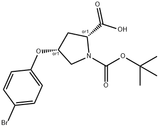 (2S,4S)-4-(4-BROMOPHENOXY)-1-(TERT-BUTOXY-CARBONYL)-2-PYRROLIDINECARBOXYLIC ACID Struktur