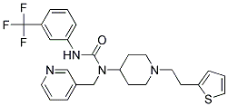 N-(PYRIDIN-3-YLMETHYL)-N-(1-[2-(2-THIENYL)ETHYL]PIPERIDIN-4-YL)-N'-[3-(TRIFLUOROMETHYL)PHENYL]UREA Struktur