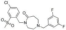 4-[4-CHLORO-2-(METHYLSULFONYL)BENZYL]-1-(3,5-DIFLUOROBENZYL)-1,4-DIAZEPAN-5-ONE Struktur