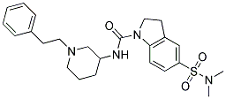 5-[(DIMETHYLAMINO)SULFONYL]-N-[1-(2-PHENYLETHYL)PIPERIDIN-3-YL]INDOLINE-1-CARBOXAMIDE Struktur